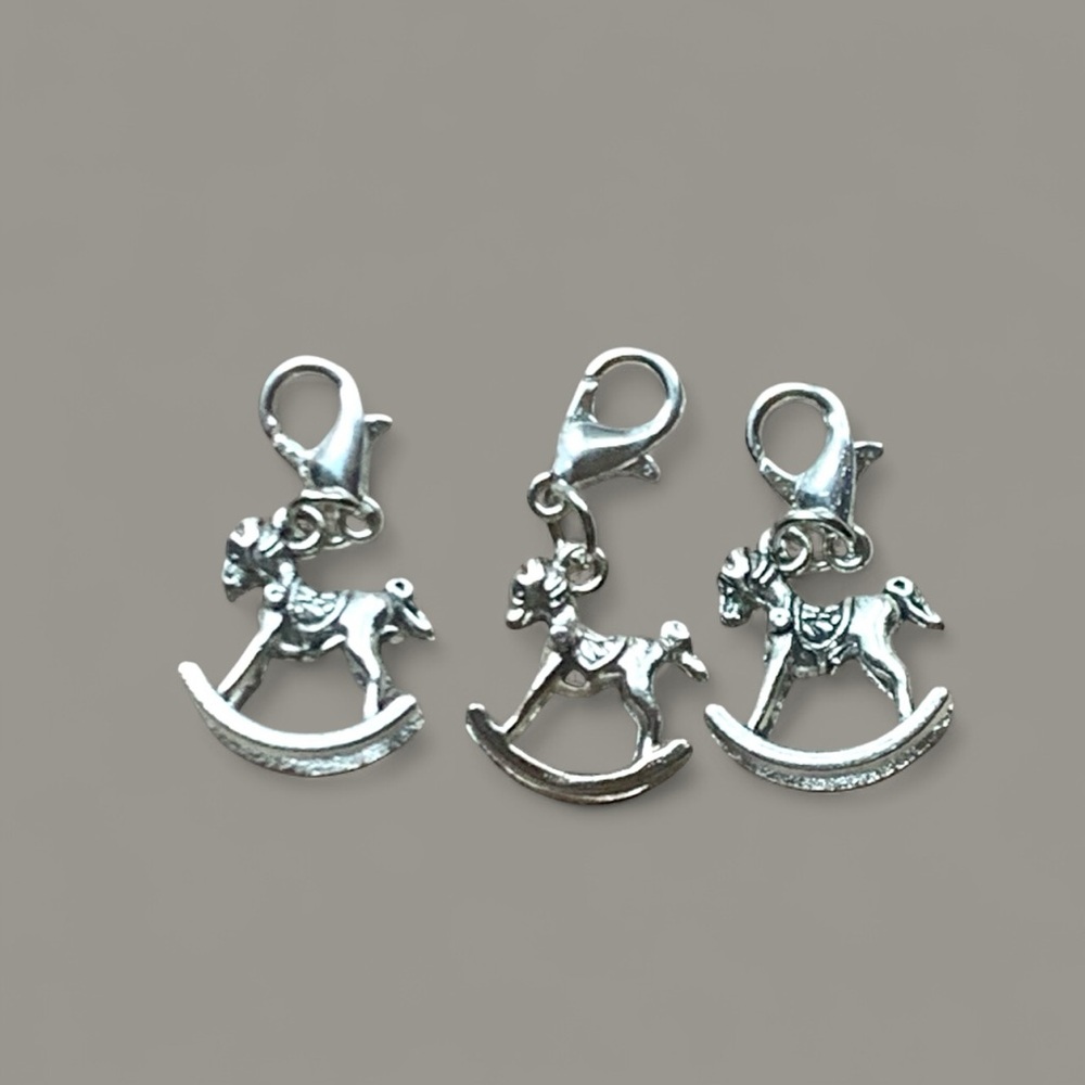 Baby Silver Rocking Horse Charm